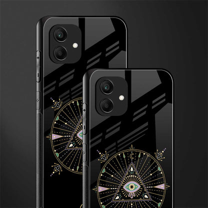 evil eye mandala black back phone cover | glass case for samsung galaxy a04