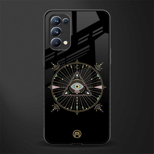 evil eye mandala black back phone cover | glass case for oppo reno 5