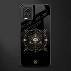 evil eye mandala black back phone cover | glass case for vivo v21e 4g