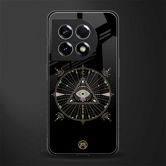 evil eye mandala black back phone cover | glass case for oneplus 11