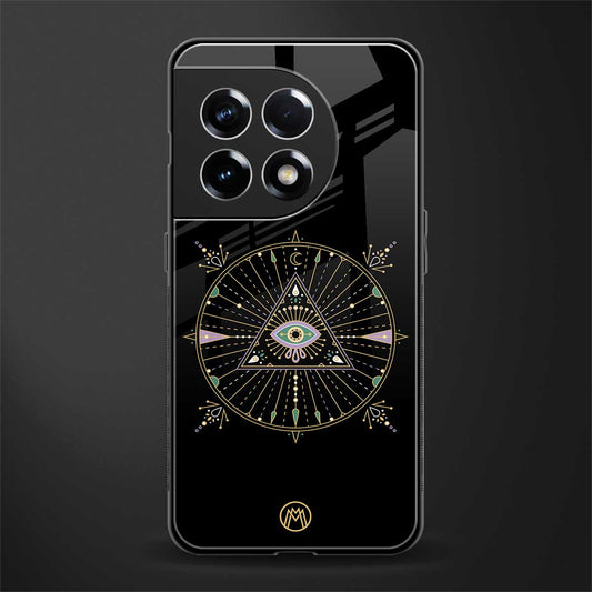 evil eye mandala black back phone cover | glass case for oneplus 11r