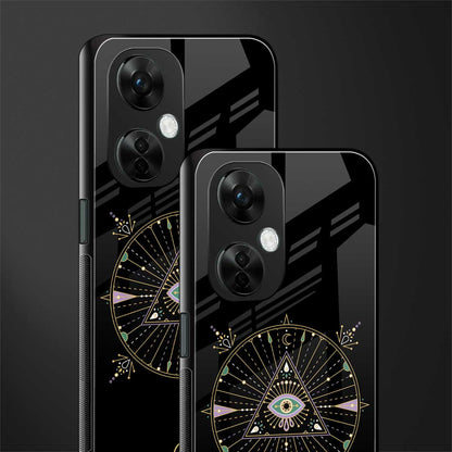 evil eye mandala black back phone cover | glass case for oneplus nord ce 3 lite