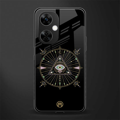 evil eye mandala black back phone cover | glass case for oneplus nord ce 3 lite