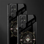 evil eye mandala black back phone cover | glass case for samsung galaxy a54 5g