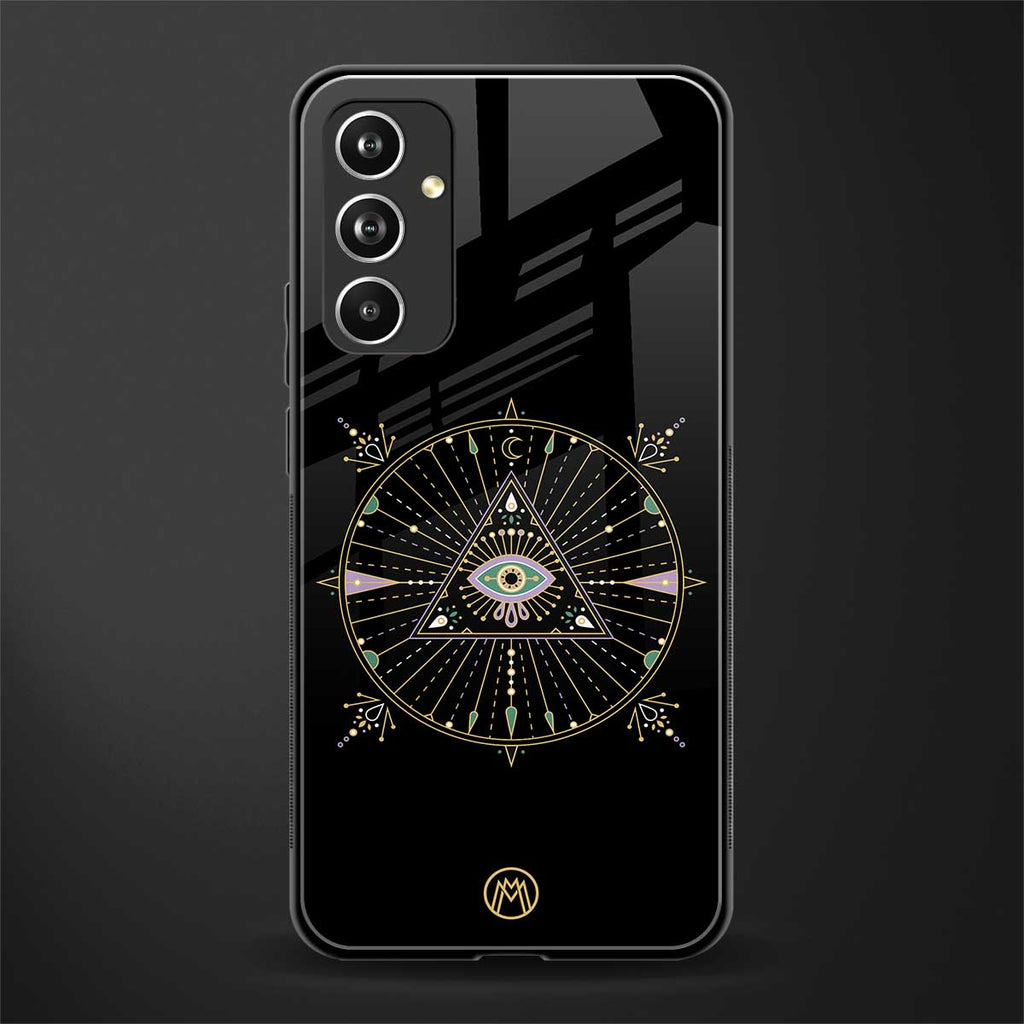 evil eye mandala black back phone cover | glass case for samsung galaxy a54 5g