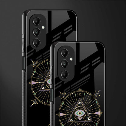 evil eye mandala black back phone cover | glass case for samsung galaxy a14 5g