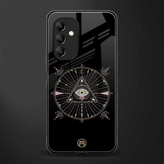 evil eye mandala black back phone cover | glass case for samsung galaxy a14 5g