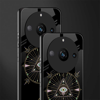 evil eye mandala black back phone cover | glass case for realme 11 pro 5g