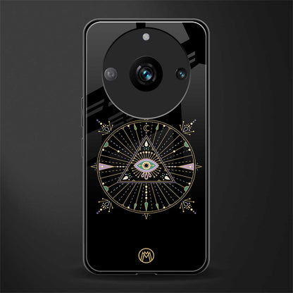 evil eye mandala black back phone cover | glass case for realme 11 pro 5g