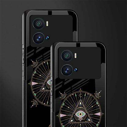 evil eye mandala black back phone cover | glass case for iQOO 9 Pro