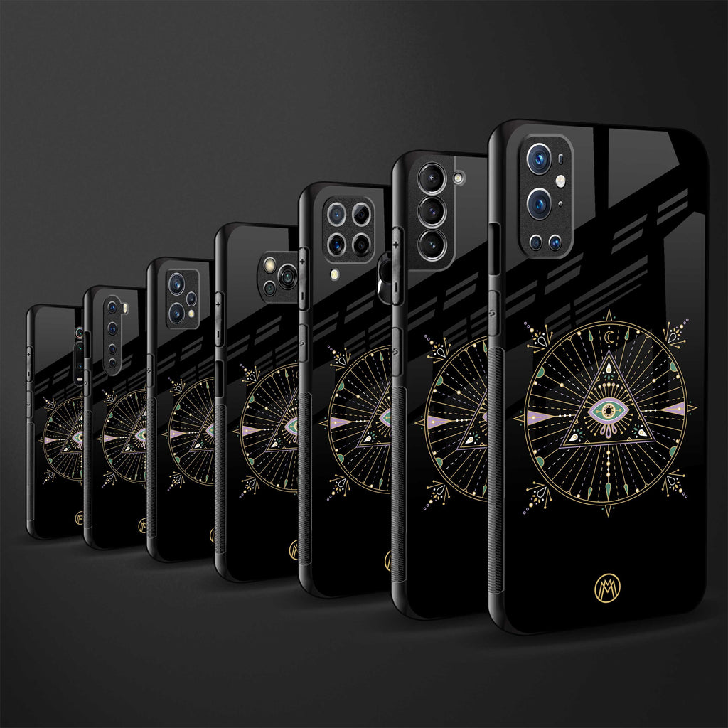 evil eye mandala black back phone cover | glass case for oneplus 11r