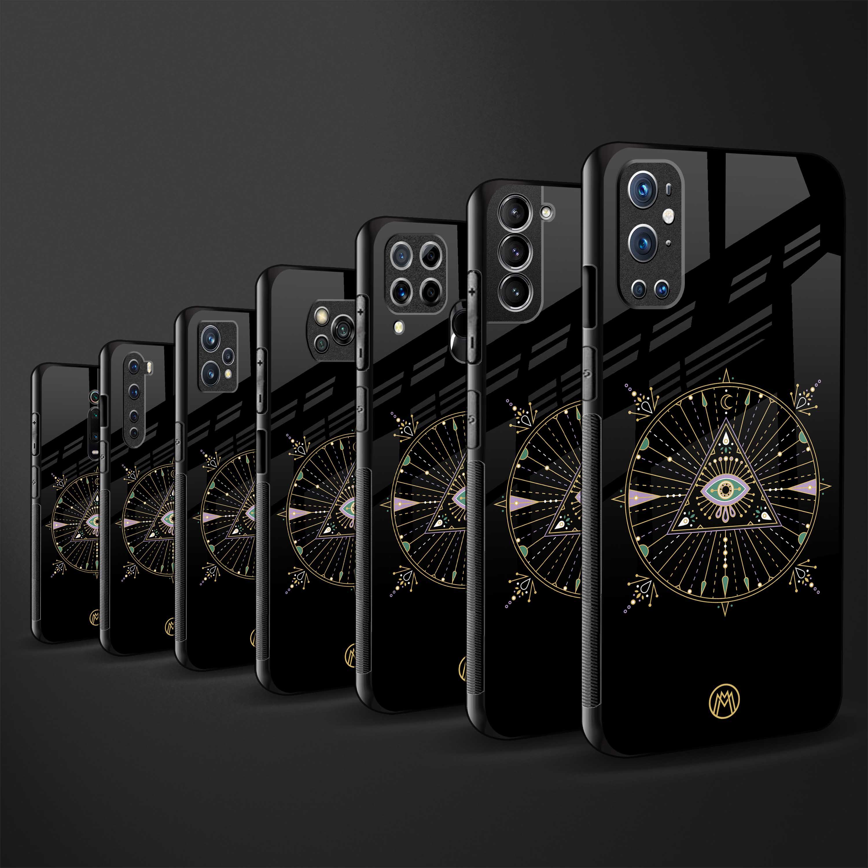 evil eye mandala black back phone cover | glass case for samsung galaxy m33 5g
