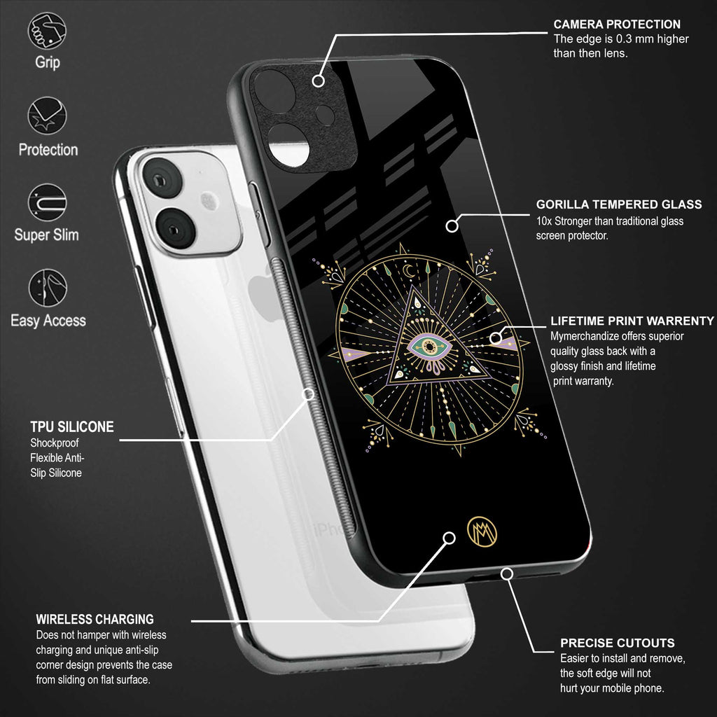 evil eye mandala black back phone cover | glass case for realme c55