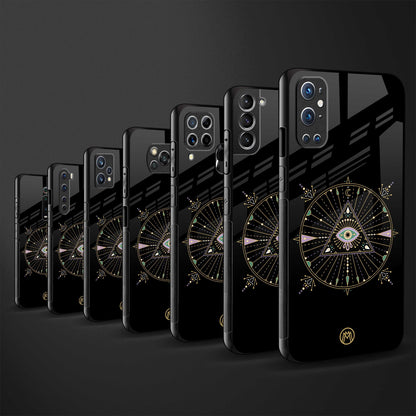 evil eye mandala black glass case for phone case | glass case for samsung galaxy s23 ultra