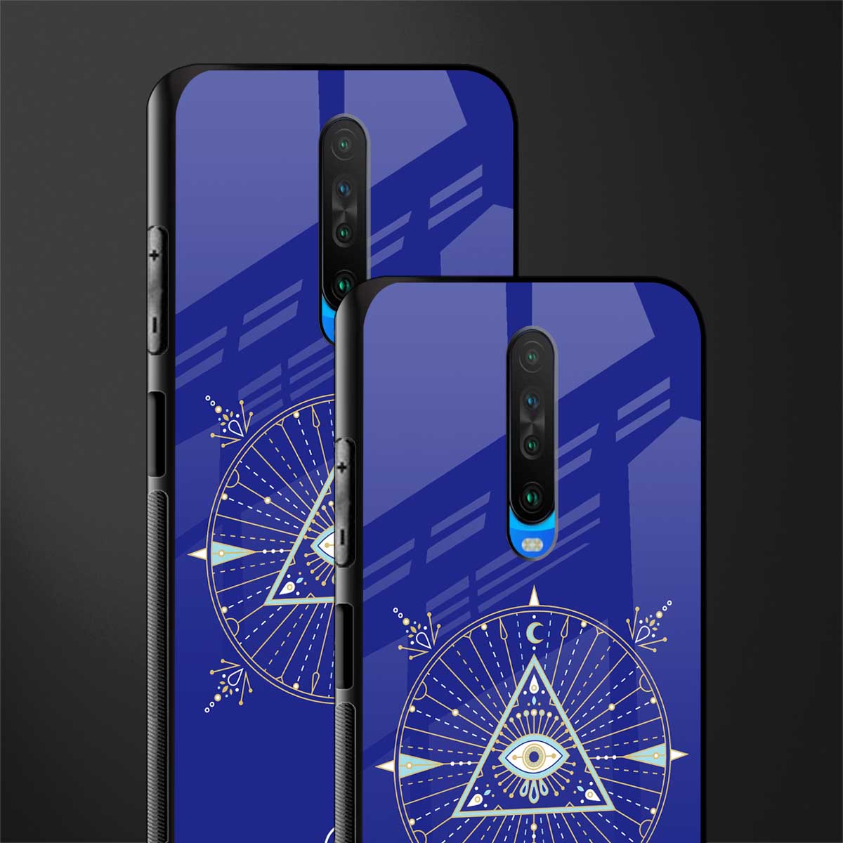 evil eye mandala blue glass case for poco x2 image-2