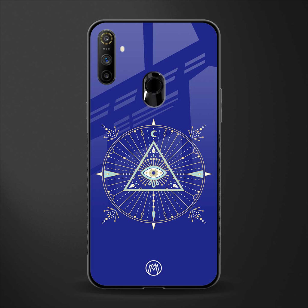 evil eye mandala blue glass case for realme narzo 10a image