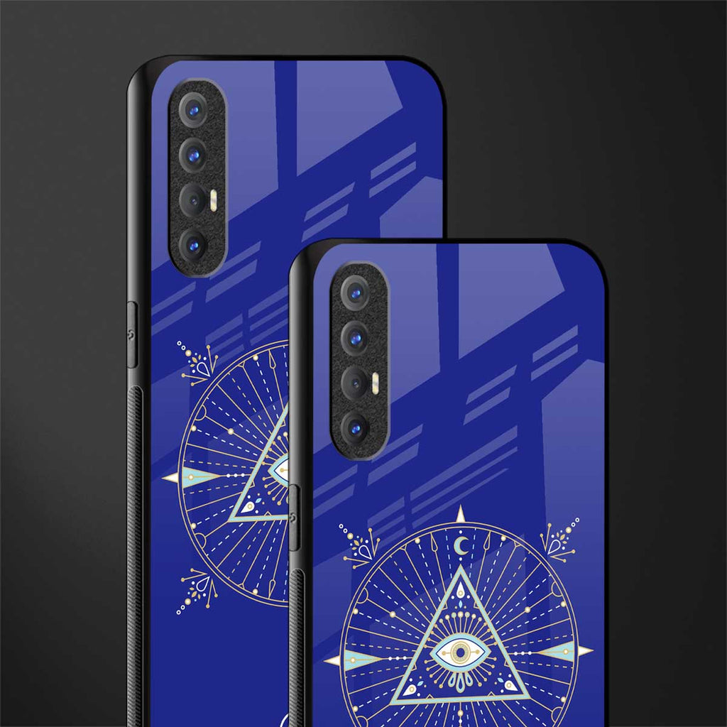 evil eye mandala blue glass case for oppo reno 3 pro image-2