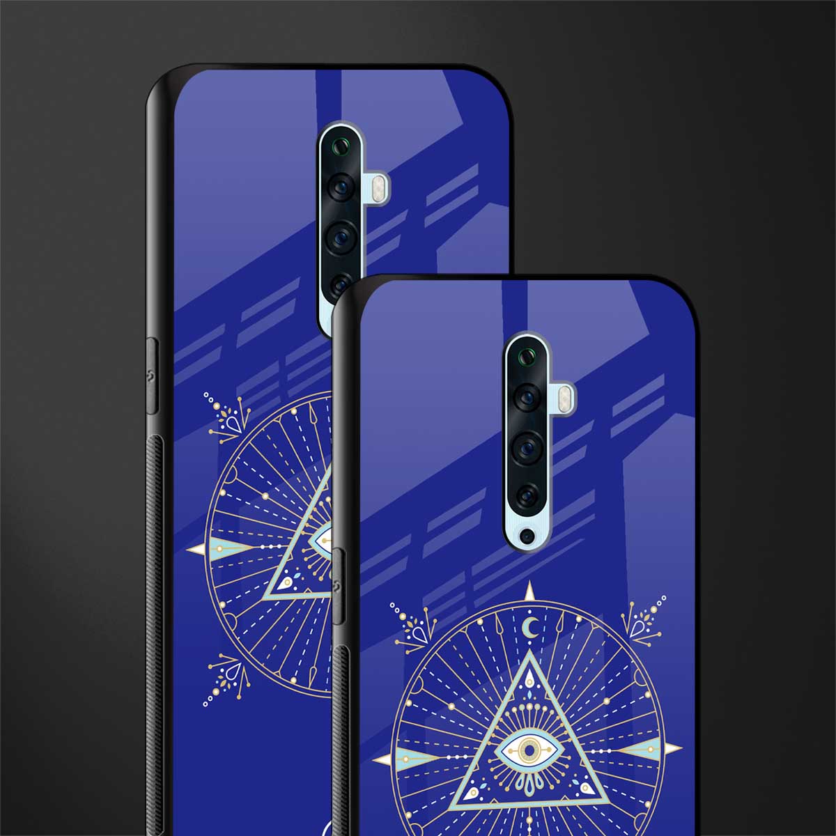 evil eye mandala blue glass case for oppo reno 2f image-2