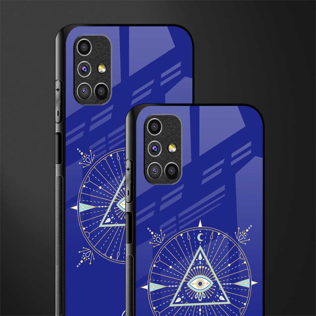 evil eye mandala blue glass case for samsung galaxy m31s image-2