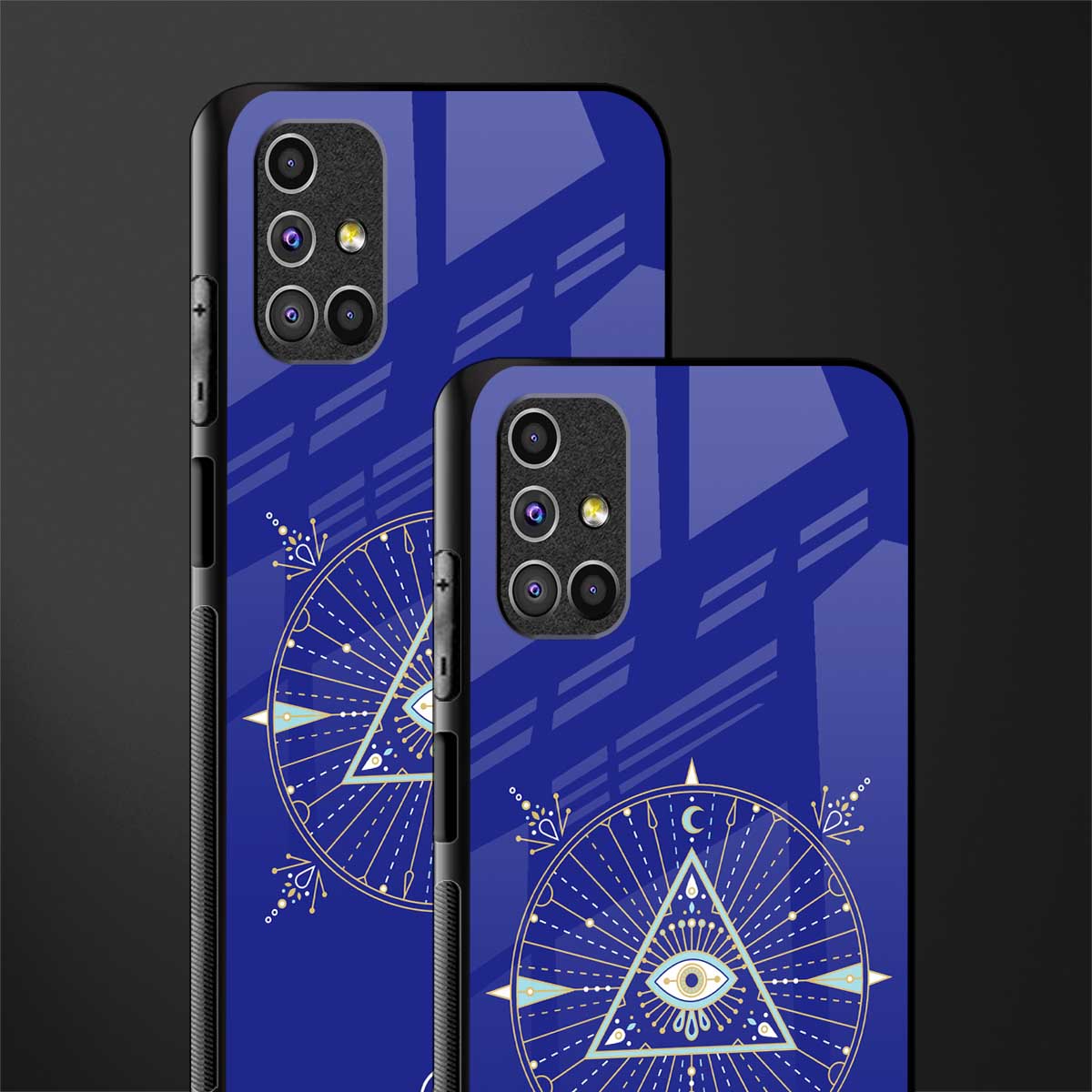 evil eye mandala blue glass case for samsung galaxy m31s image-2