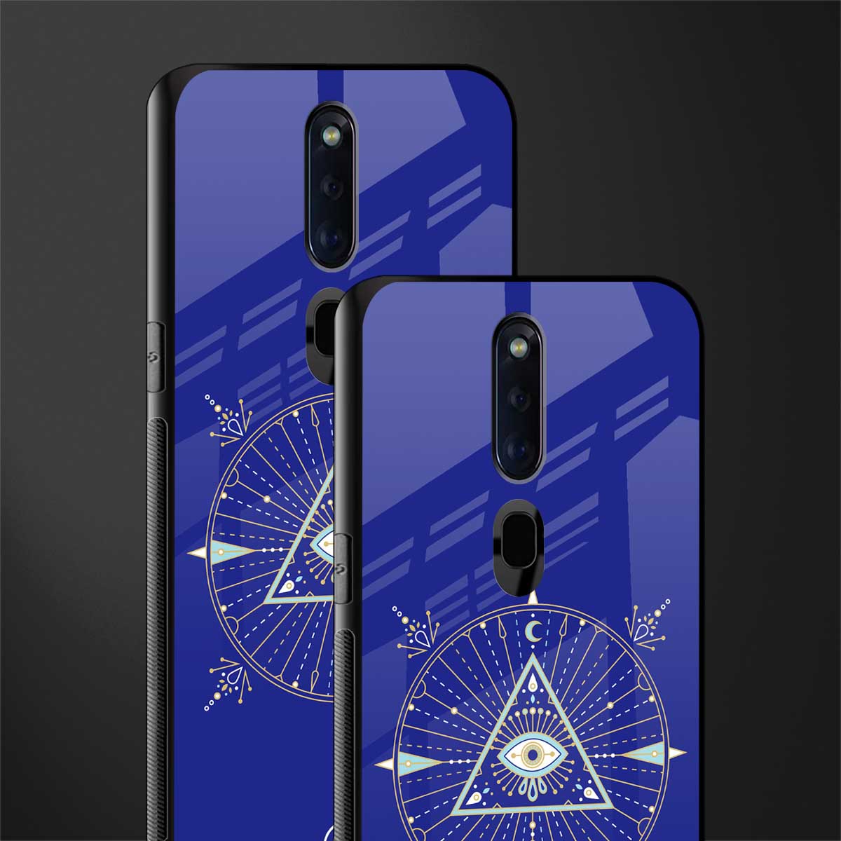 evil eye mandala blue glass case for oppo f11 pro image-2
