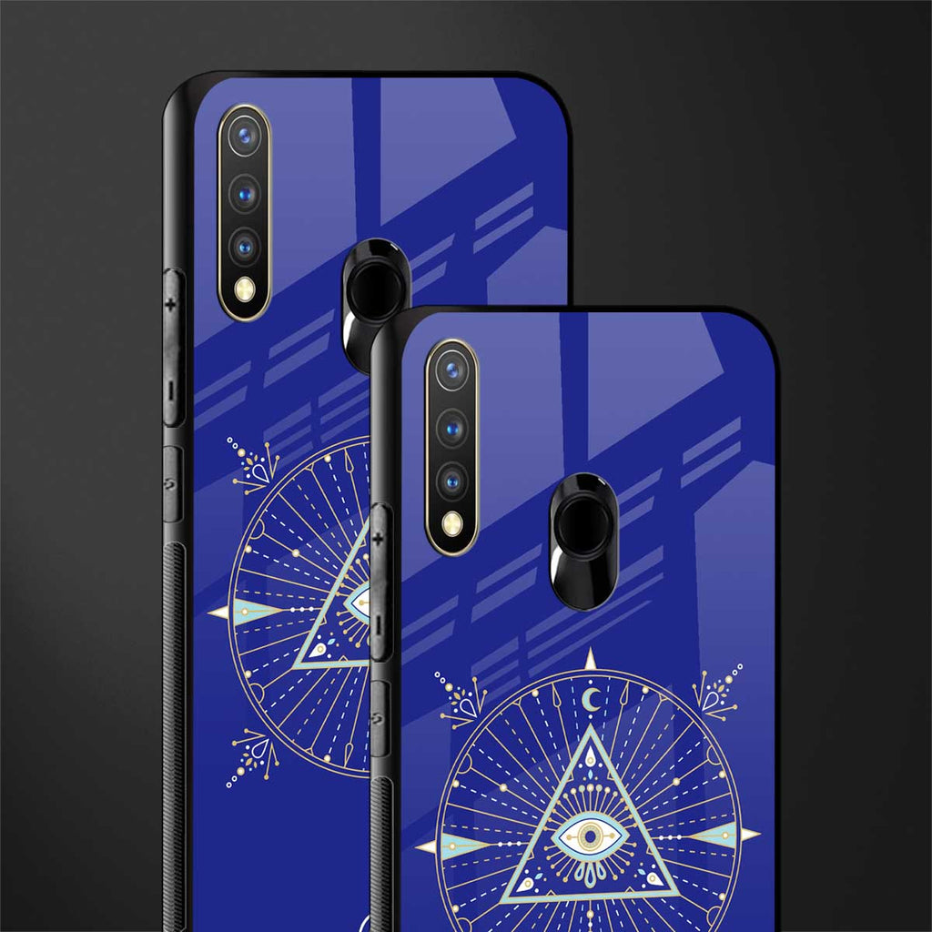 evil eye mandala blue glass case for vivo u20 image-2