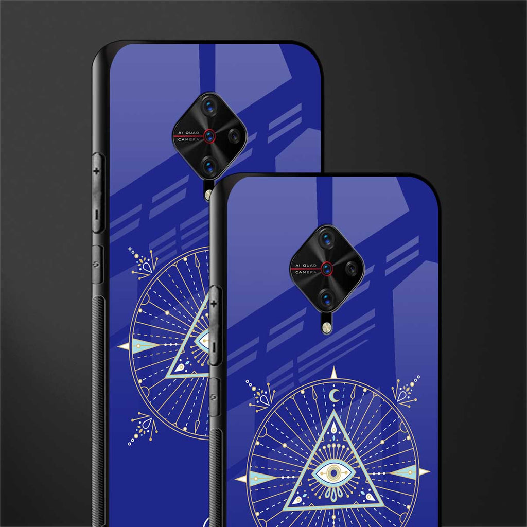 evil eye mandala blue glass case for vivo s1 pro image-2