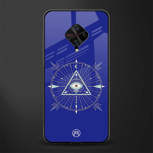 evil eye mandala blue glass case for vivo s1 pro image