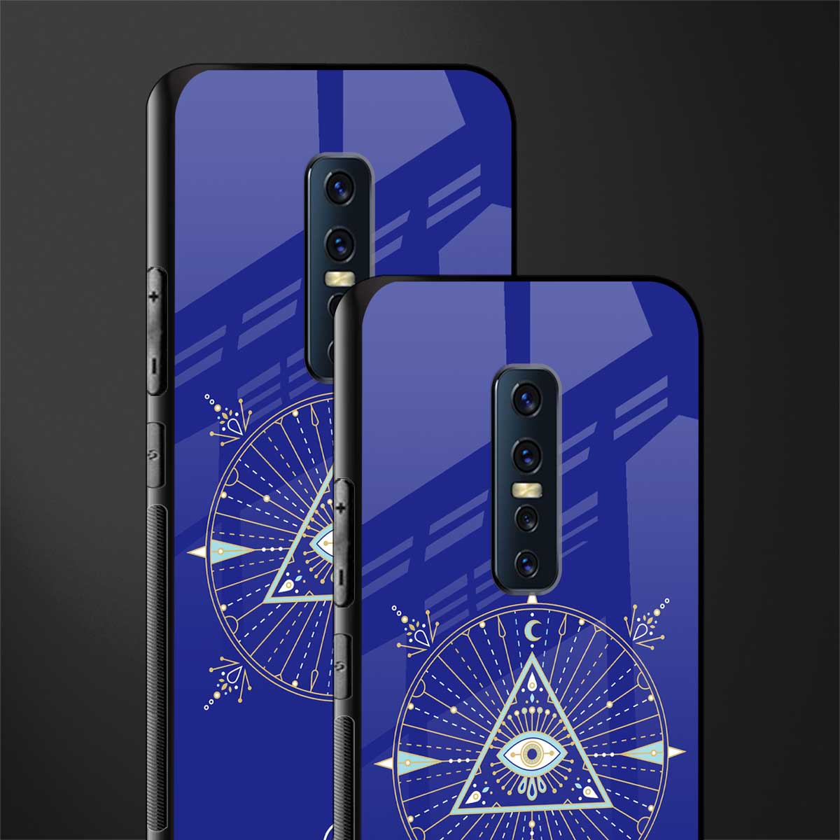 evil eye mandala blue glass case for vivo v17 pro image-2