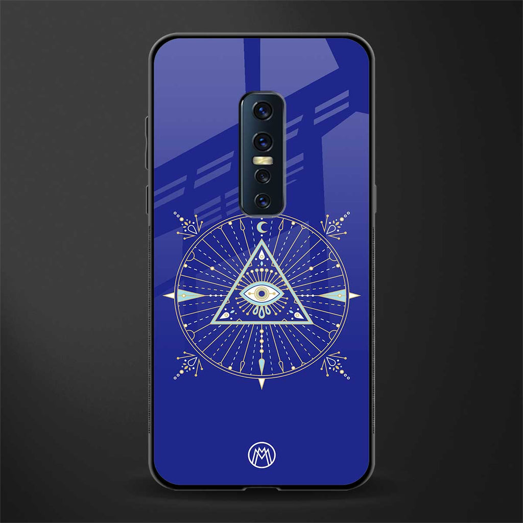 evil eye mandala blue glass case for vivo v17 pro image