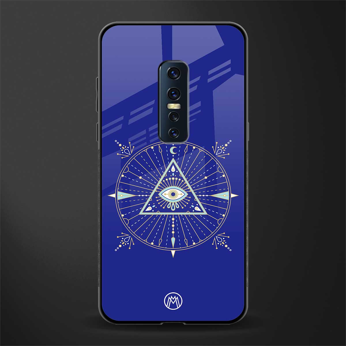 evil eye mandala blue glass case for vivo v17 pro image