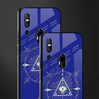 evil eye mandala blue glass case for vivo v15 image-2