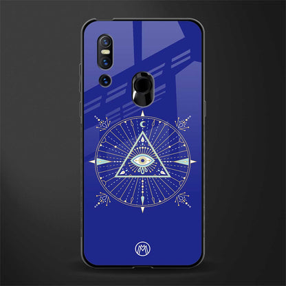evil eye mandala blue glass case for vivo v15 image
