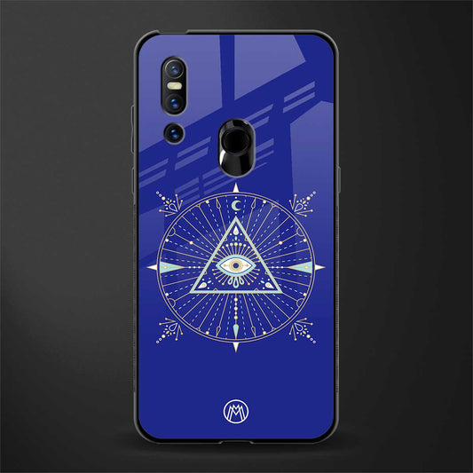 evil eye mandala blue glass case for vivo v15 image