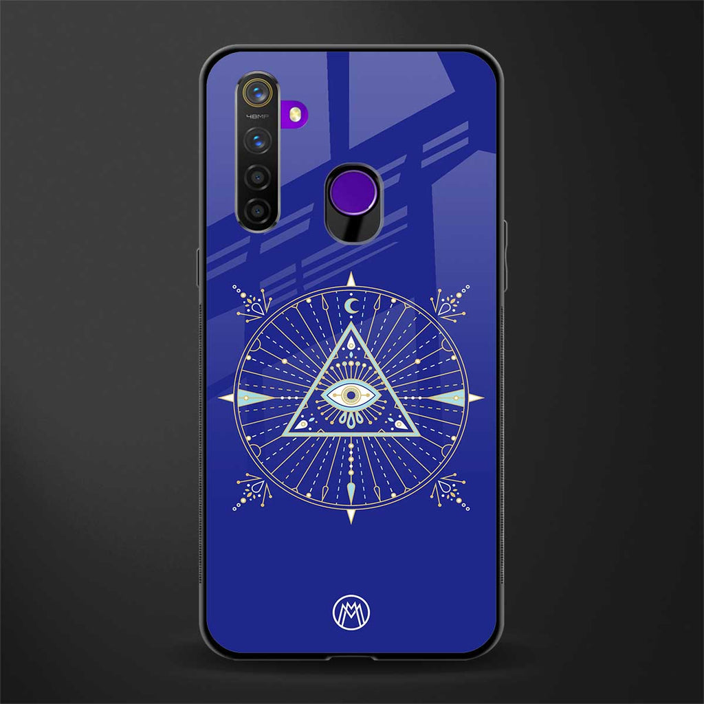evil eye mandala blue glass case for realme 5 image