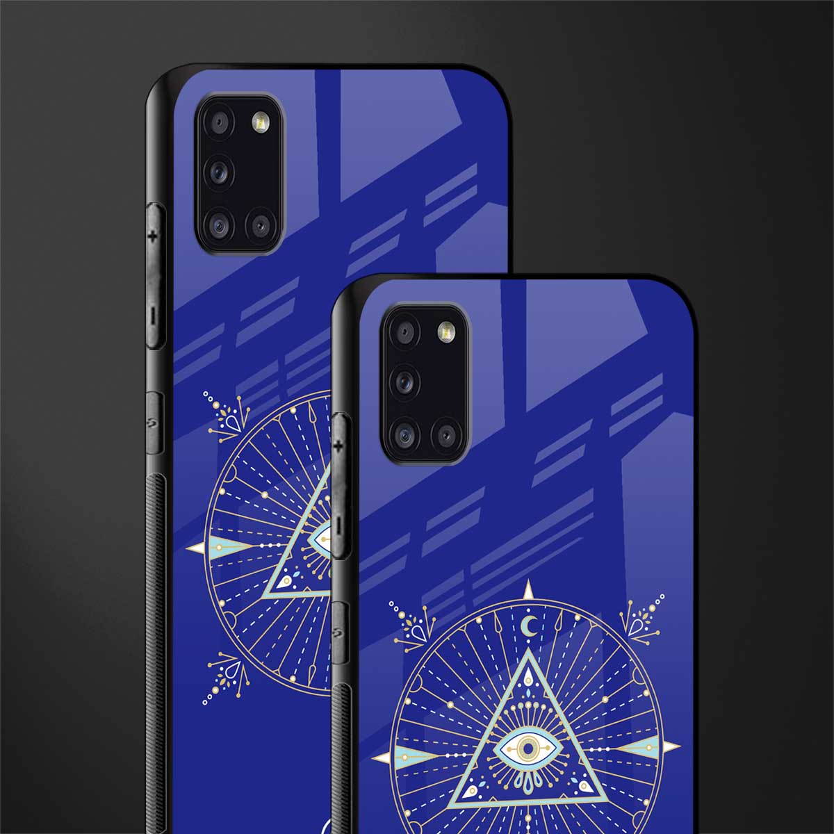 evil eye mandala blue glass case for samsung galaxy a31 image-2