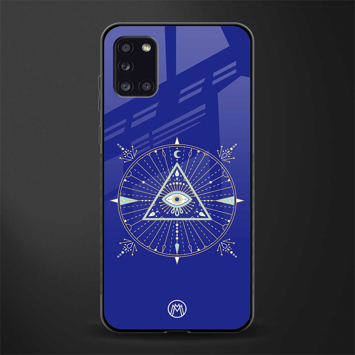 evil eye mandala blue glass case for samsung galaxy a31 image