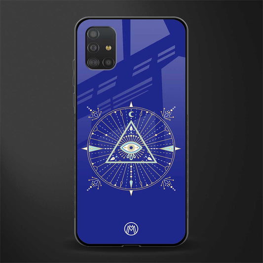 evil eye mandala blue glass case for samsung galaxy a51 image