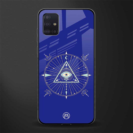 evil eye mandala blue glass case for samsung galaxy a71 image