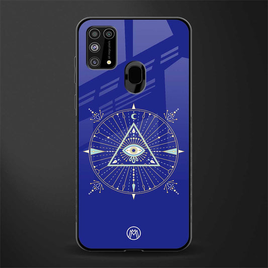 evil eye mandala blue glass case for samsung galaxy m31 prime edition image
