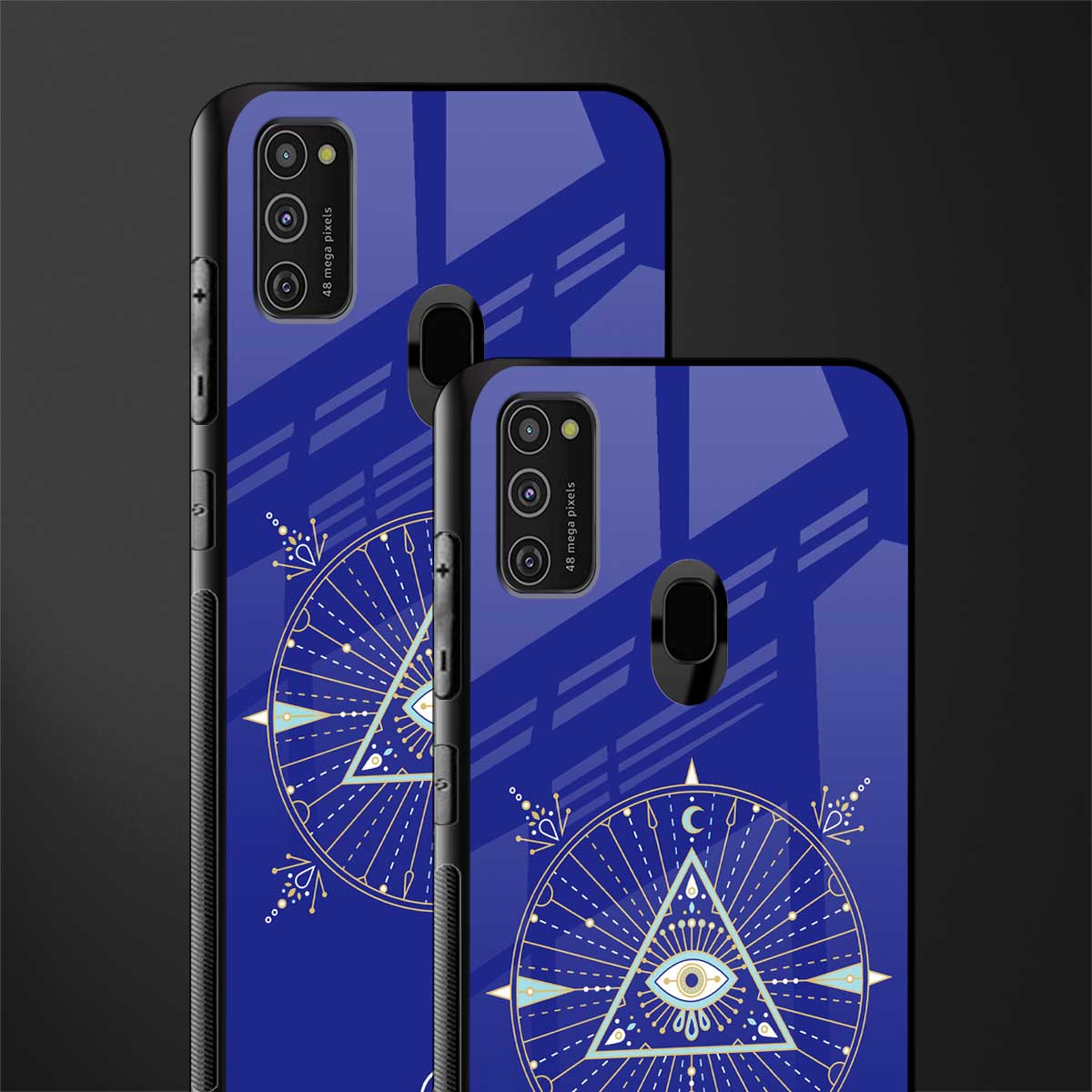 evil eye mandala blue glass case for samsung galaxy m21 image-2