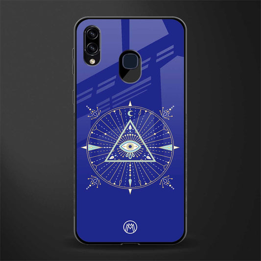 evil eye mandala blue glass case for samsung galaxy m10s image