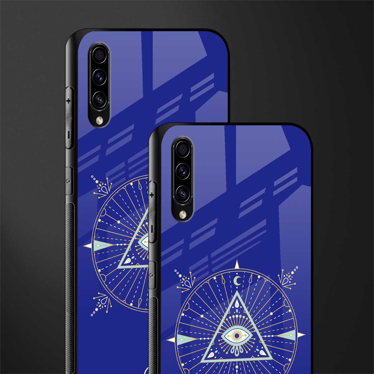 evil eye mandala blue glass case for samsung galaxy a70 image-2