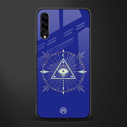 evil eye mandala blue glass case for samsung galaxy a70 image