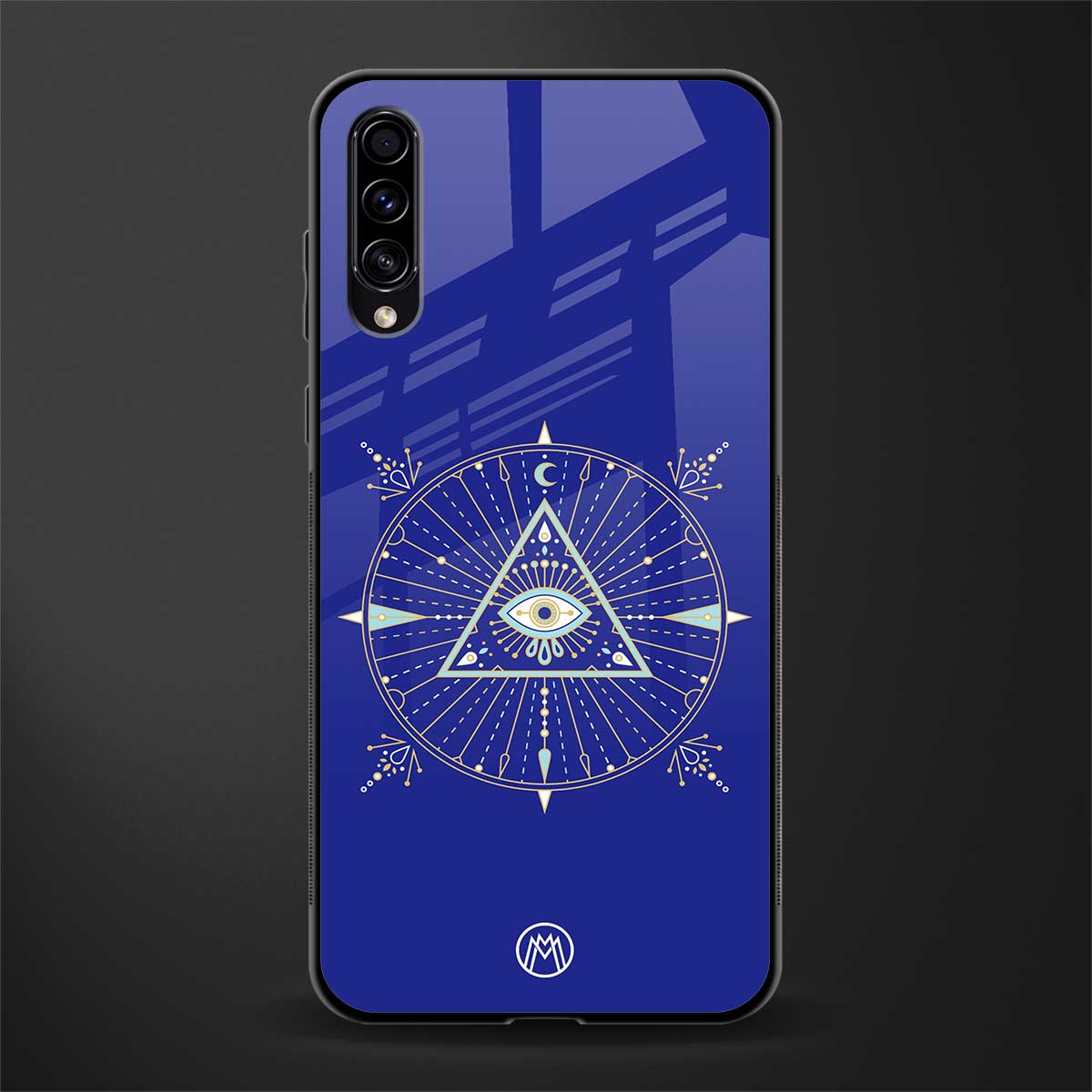 evil eye mandala blue glass case for samsung galaxy a70s image