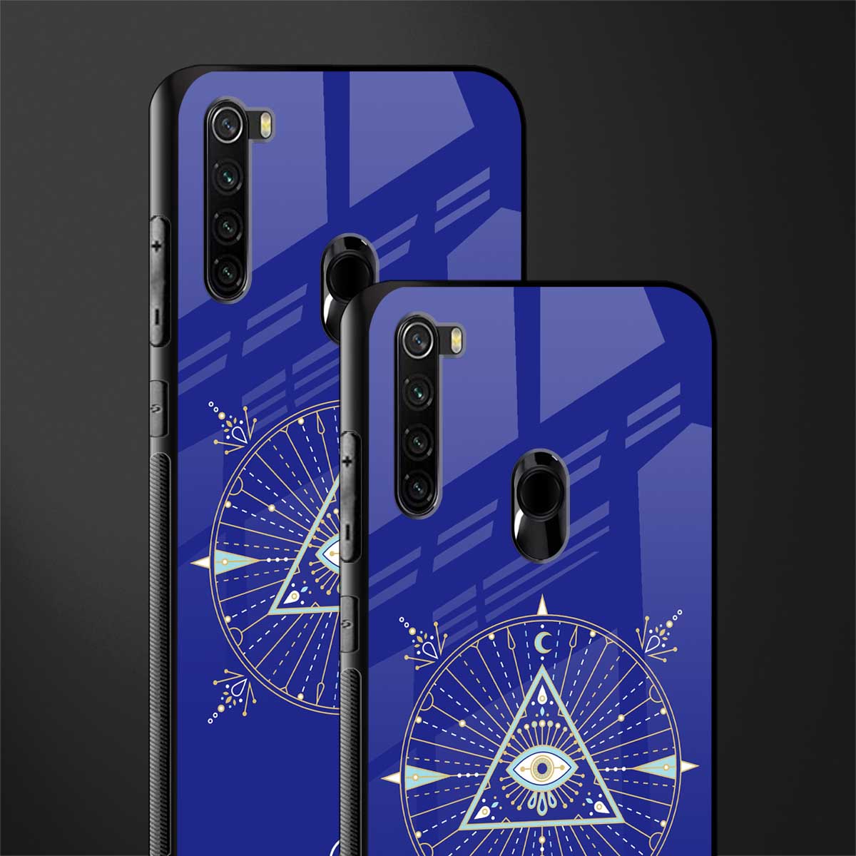 evil eye mandala blue glass case for redmi note 8 image-2