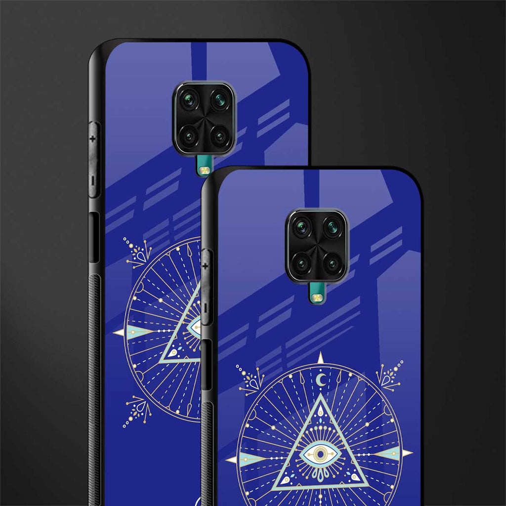 evil eye mandala blue glass case for redmi note 9 pro image-2