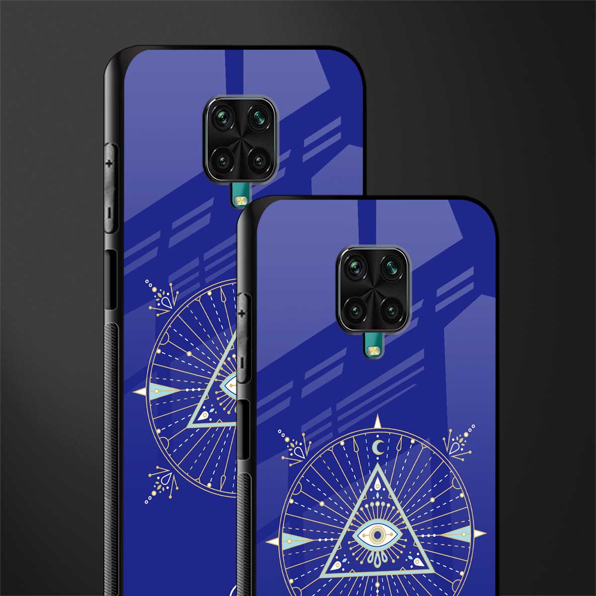 evil eye mandala blue glass case for redmi note 9 pro image-2