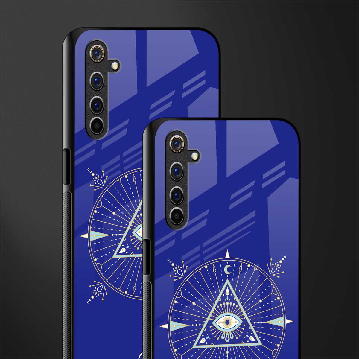 evil eye mandala blue glass case for realme 6i image-2