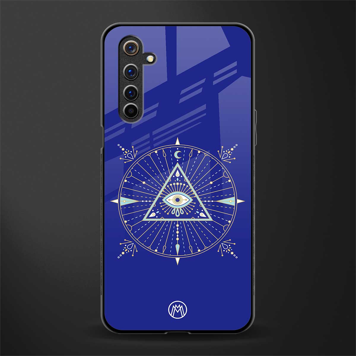 evil eye mandala blue glass case for realme 6i image